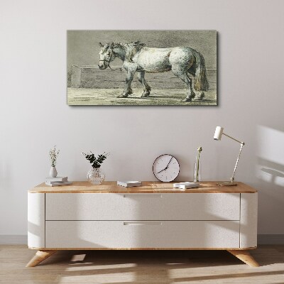 Walking horse in shades of gray Canvas Wall art