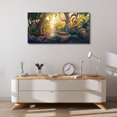 Fantasy flowers forest river Canvas Wall art