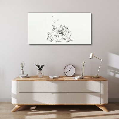 Children playing with soap bubbles Canvas Wall art