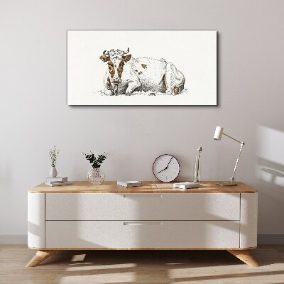 A calm cow in the meadow Canvas Wall art