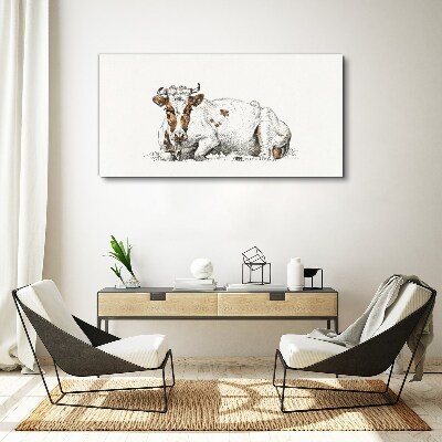 A calm cow in the meadow Canvas Wall art