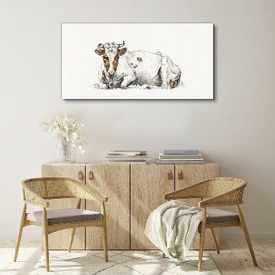 A calm cow in the meadow Canvas Wall art