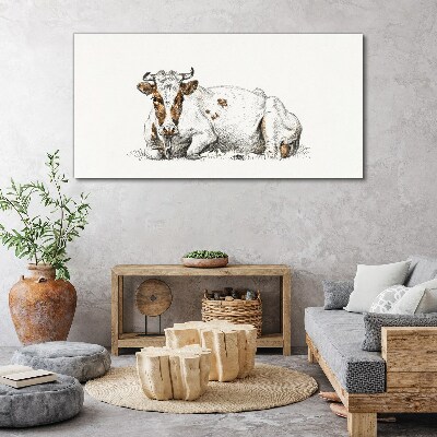 A calm cow in the meadow Canvas Wall art