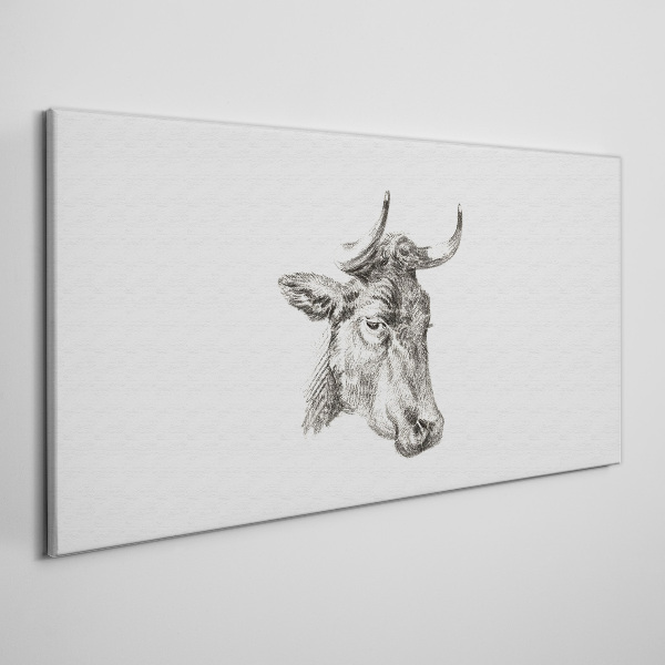 Portrait of a cow on a white background Canvas Wall art