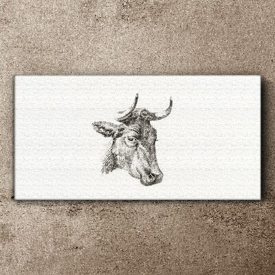 Portrait of a cow on a white background Canvas Wall art