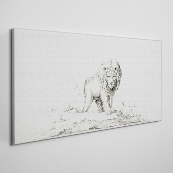 Lion in Contemplation Canvas Wall art