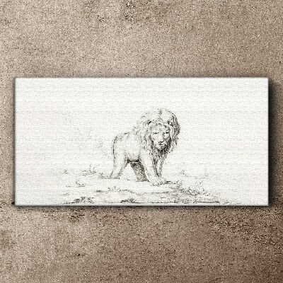 Lion in Contemplation Canvas Wall art
