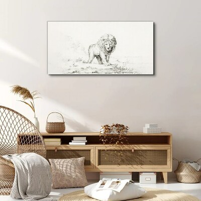 Lion in Contemplation Canvas Wall art