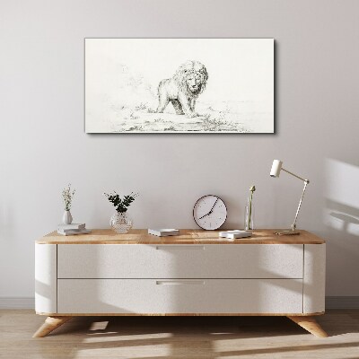 Lion in Contemplation Canvas Wall art
