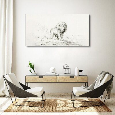 Lion in Contemplation Canvas Wall art