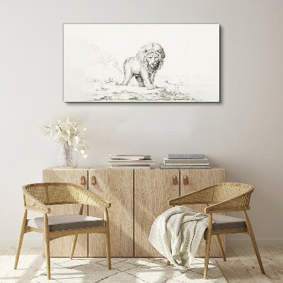 Lion in Contemplation Canvas Wall art