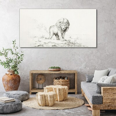 Lion in Contemplation Canvas Wall art