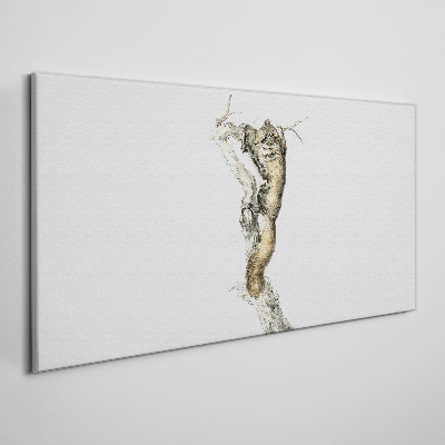 Owl on a branch Canvas Wall art