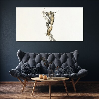 Owl on a branch Canvas Wall art
