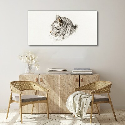 Portrait of a gray cat on a white background Canvas Wall art