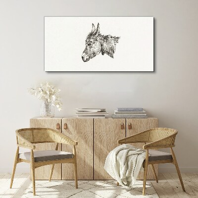 Portrait of a donkey in a monochrome style Canvas Wall art