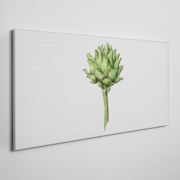 Green artichoke on white background Canvas Wall art