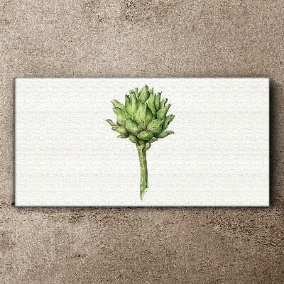 Green artichoke on white background Canvas Wall art