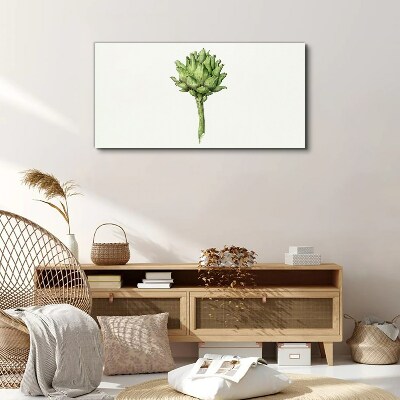 Green artichoke on white background Canvas Wall art