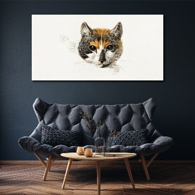 Portrait of a cat in delicate shades Canvas Wall art