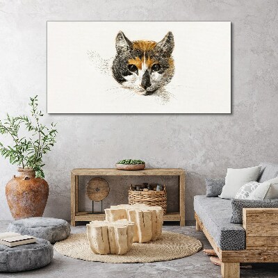 Portrait of a cat in delicate shades Canvas Wall art