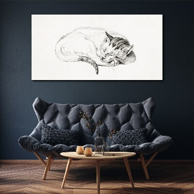 Sleeping cat Canvas Wall art