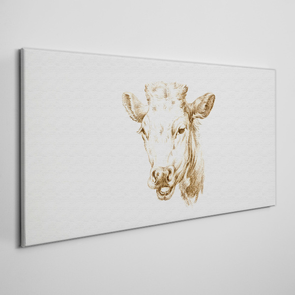 Portrait of a cow in shades of brown Canvas Wall art