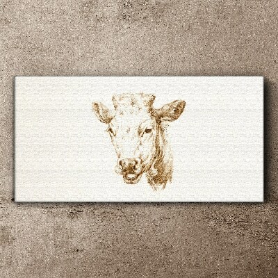 Portrait of a cow in shades of brown Canvas Wall art