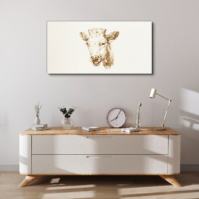 Portrait of a cow in shades of brown Canvas Wall art