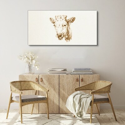 Portrait of a cow in shades of brown Canvas Wall art