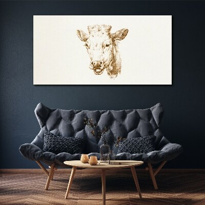 Portrait of a cow in shades of brown Canvas Wall art