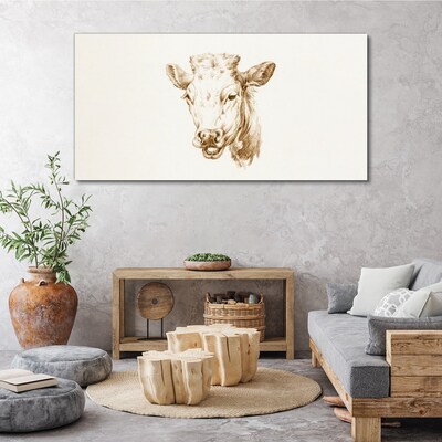 Portrait of a cow in shades of brown Canvas Wall art