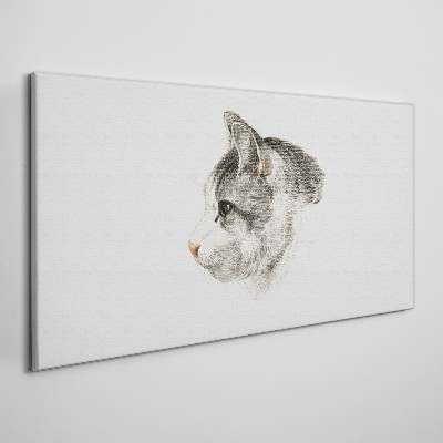 Portrait of a cat on a white background Canvas Wall art