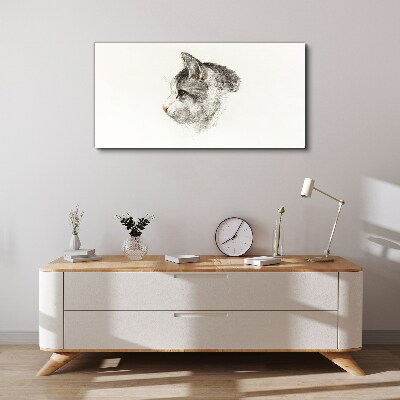 Portrait of a cat on a white background Canvas Wall art