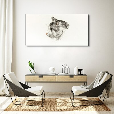 Portrait of a cat on a white background Canvas Wall art