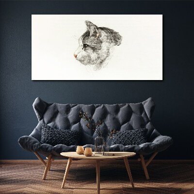 Portrait of a cat on a white background Canvas Wall art