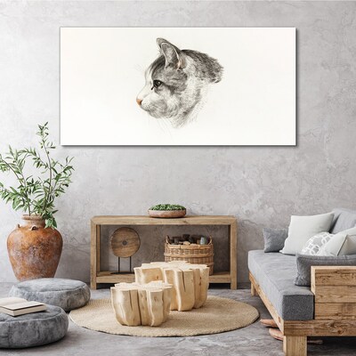 Portrait of a cat on a white background Canvas Wall art