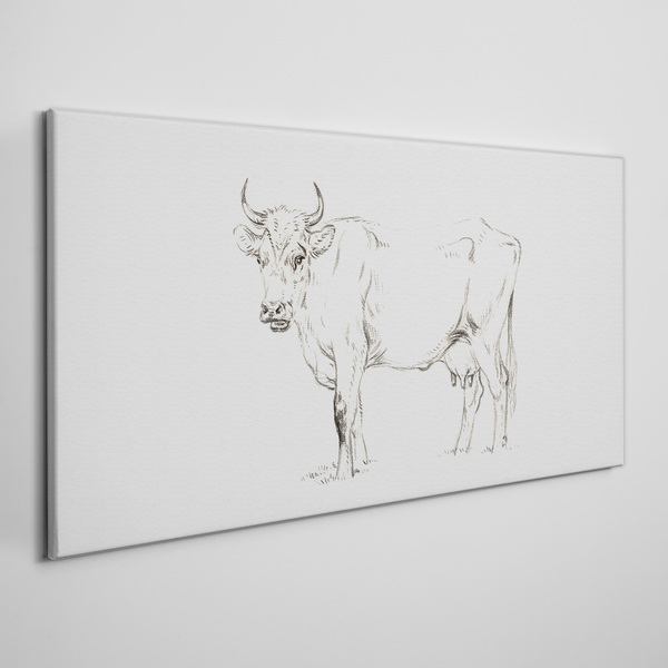 Cow on a white background Canvas Wall art