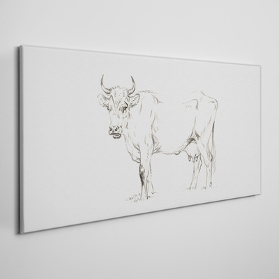 Cow on a white background Canvas Wall art