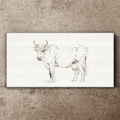Cow on a white background Canvas Wall art