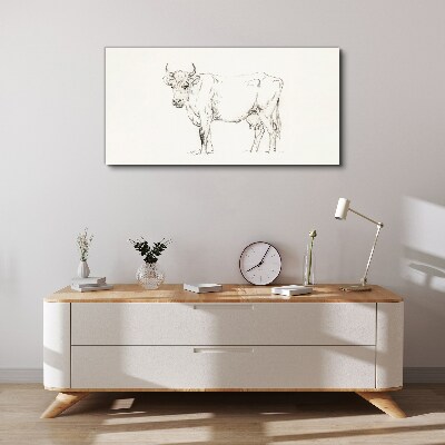 Cow on a white background Canvas Wall art