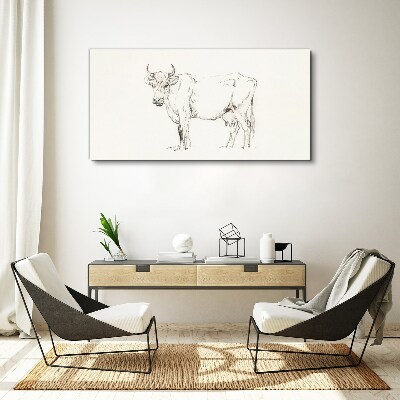 Cow on a white background Canvas Wall art