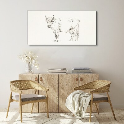 Cow on a white background Canvas Wall art