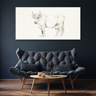 Cow on a white background Canvas Wall art