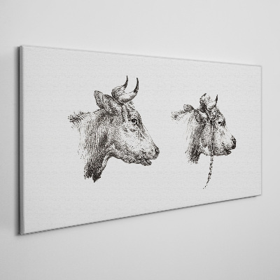 Portrait of two cows Canvas Wall art
