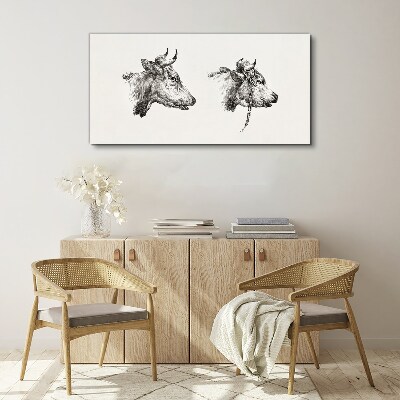 Portrait of two cows Canvas Wall art
