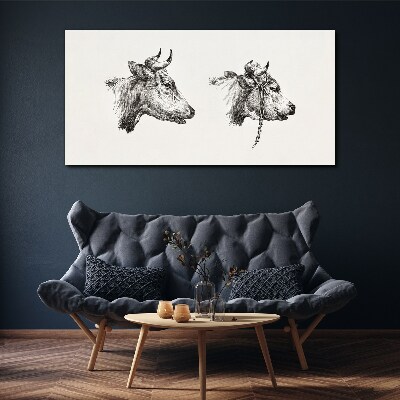 Portrait of two cows Canvas Wall art