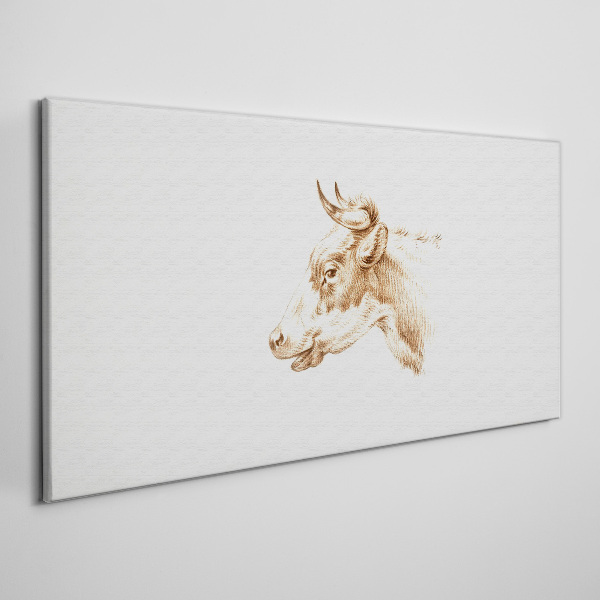 Portrait of a cow in shades of brown Canvas Wall art