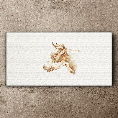 Portrait of a cow in shades of brown Canvas Wall art