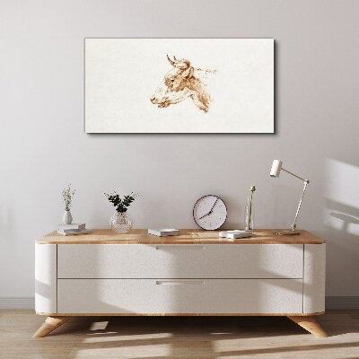 Portrait of a cow in shades of brown Canvas Wall art